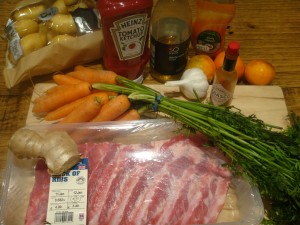 All ingredients for rooibos ribs