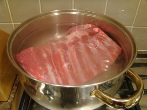 Pre-boiling spareribs